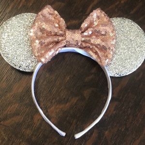 Silver sparkling Mickey ears
